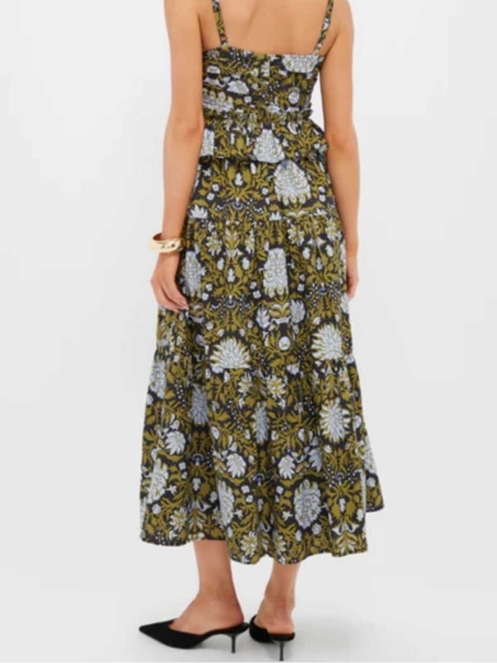 Tuckernuck Hyacinth House Myles Peplum Floral Midi Dress Sz S - Picture 4 of 14
